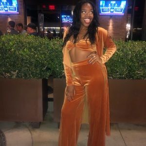 Nasty Gal Other - Nasty Gal Orange Velvet Jumpsuit Nasty Gal Other - Nasty Gal Orange Velvet Jumpsuit